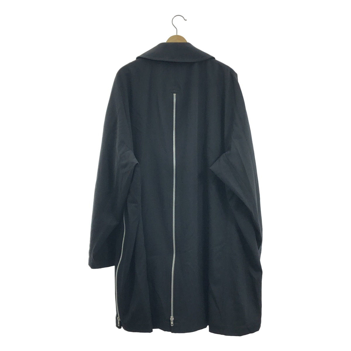 【美品】  COMME des GARCONS HOMME PLUS / コムデギャルソンオムプリュス | 2023SS | ジップディテール ダブルブレスト ウール コート | M | ブラック | メンズ