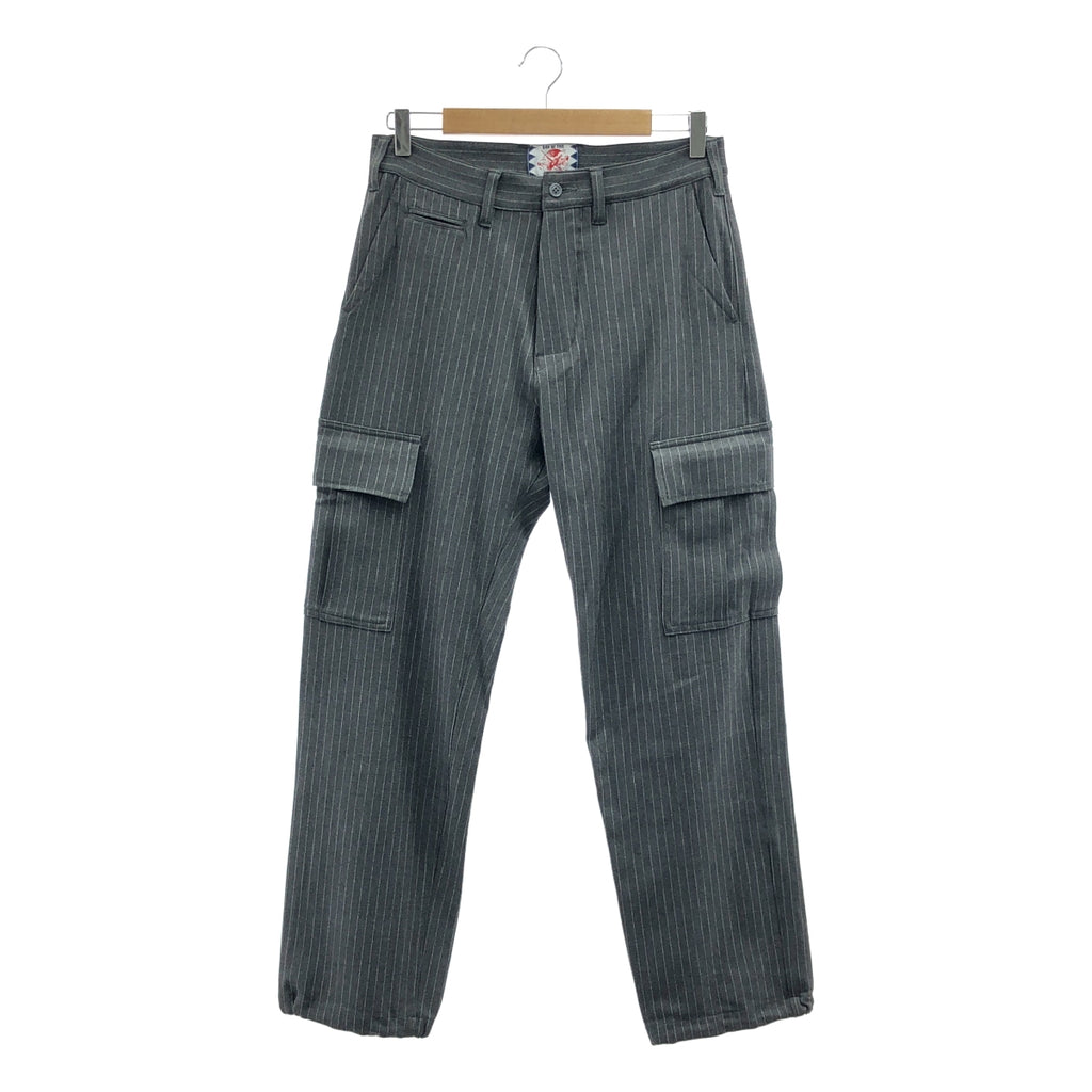 【新品】  SON OF THE CHEESE / サノバチーズ | Cargo Pants ストライプ カーゴパンツ | S | グレー | メンズ