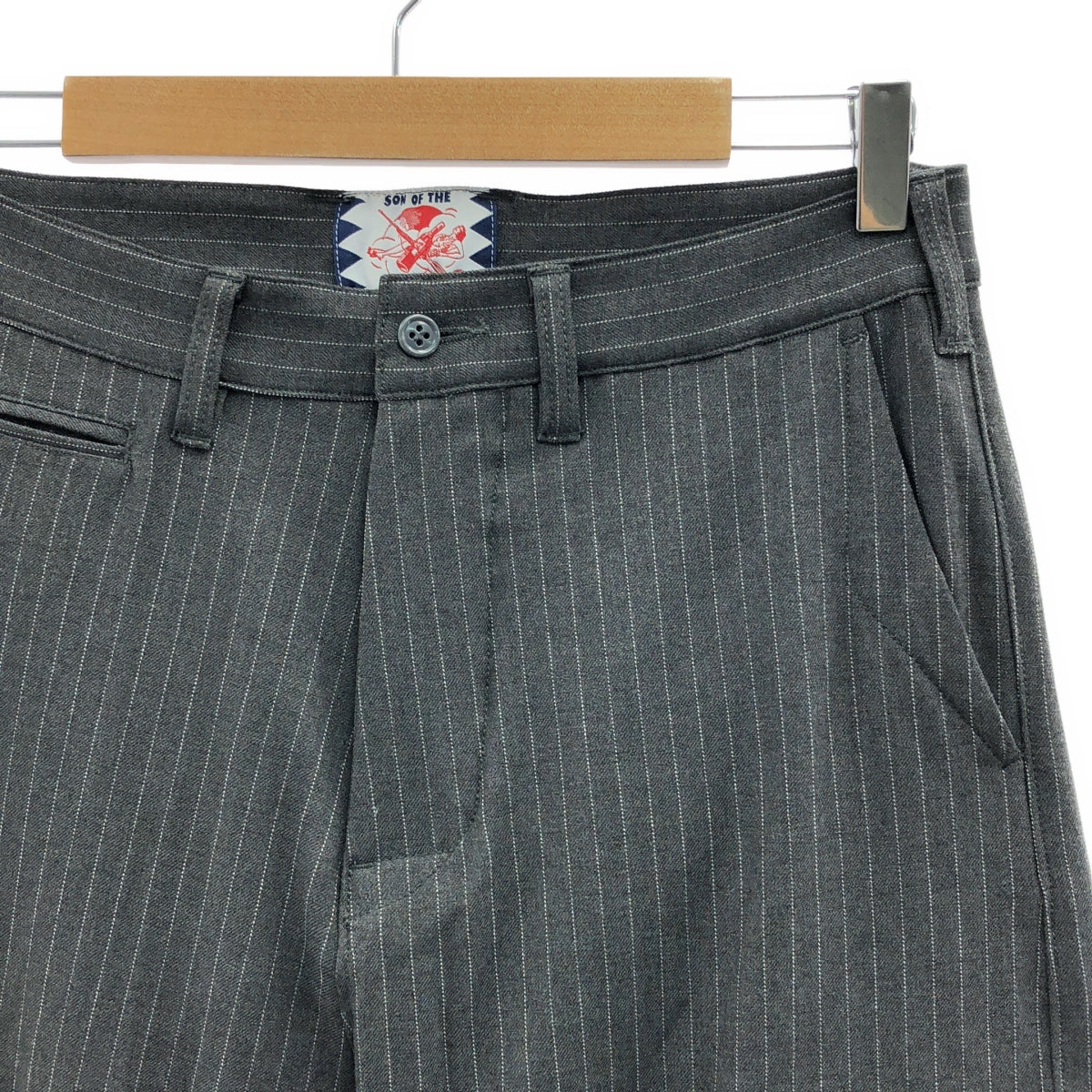 【신품】 SON OF THE CHEESE / 사노바 치즈 | Cargo Pants 스트라이프 카고 바지 | S | 회색 | 남성