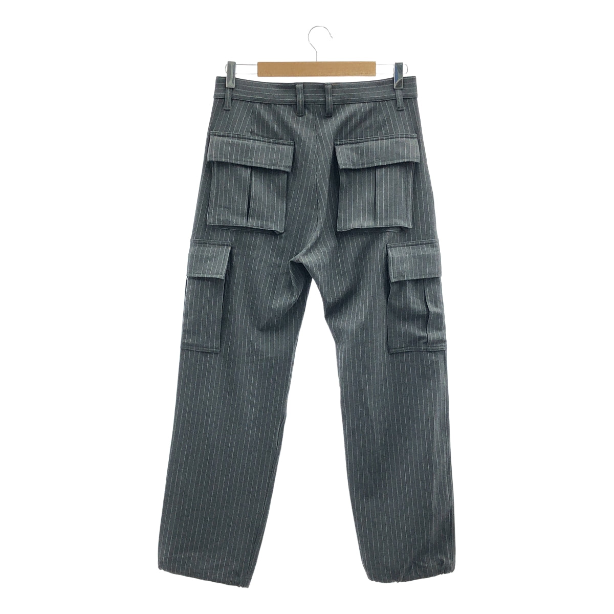 【신품】 SON OF THE CHEESE / 사노바 치즈 | Cargo Pants 스트라이프 카고 바지 | S | 회색 | 남성