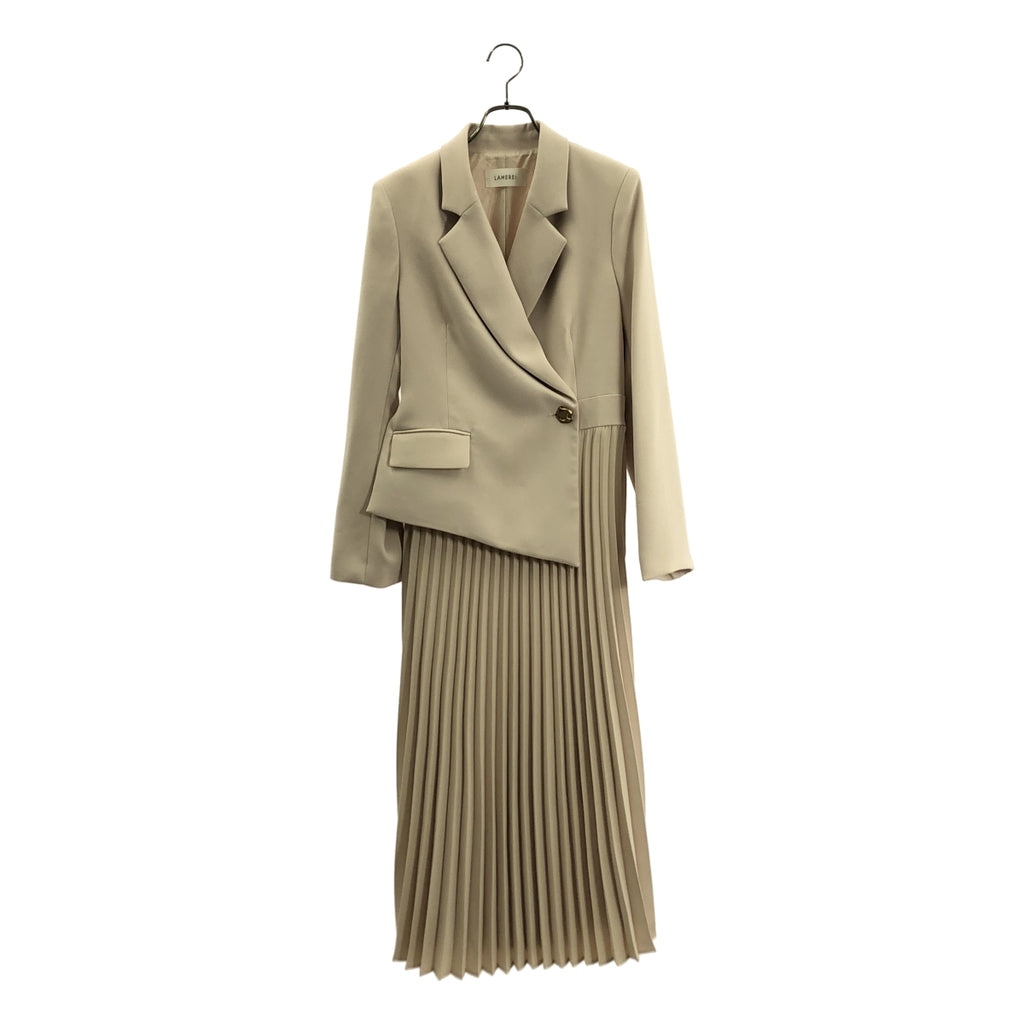 LAMEREI / ラメレイ | ジャケットドッキング プリーツ ワンピース / 総裏地 | S | レディース