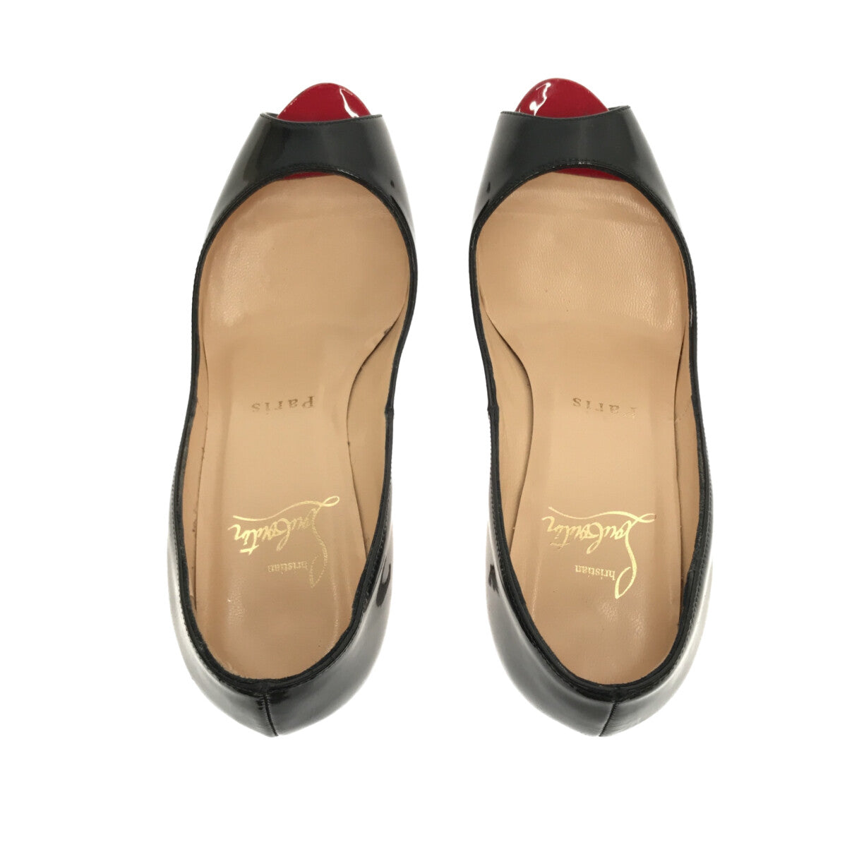 【新品】  Christian Louboutin / クリスチャンルブタン | 通年 | オープントゥ ヒールパンプス | 34 | BLACK/SILVER | レディース