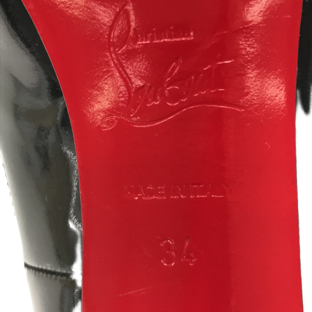 【新品】  Christian Louboutin / クリスチャンルブタン | 通年 | オープントゥ ヒールパンプス | 34 | BLACK/SILVER | レディース