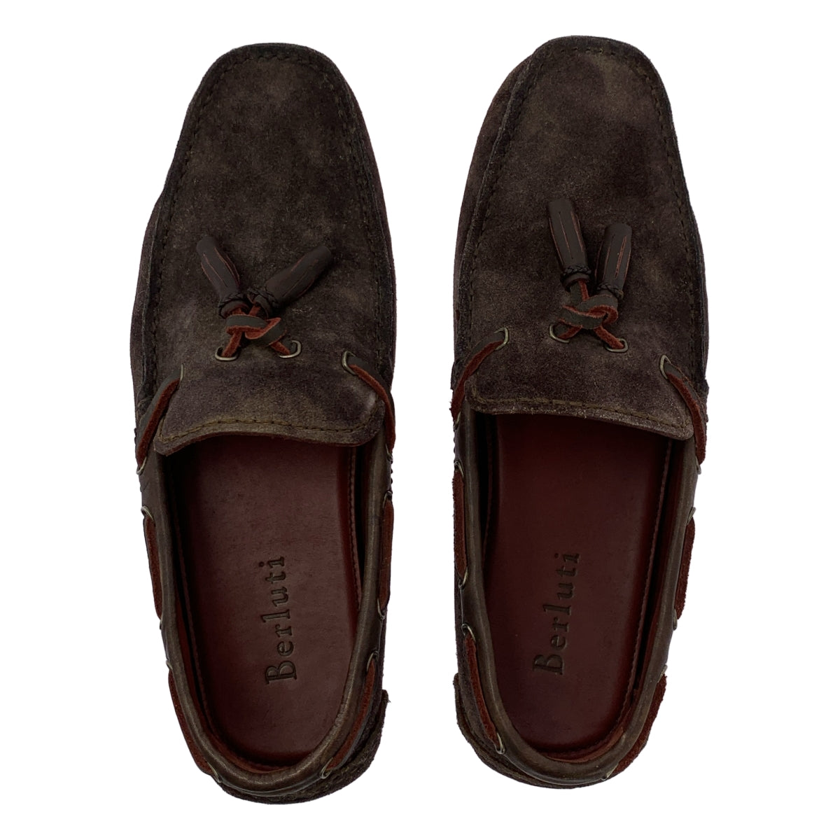 BERLUTI / ベルルッティ | スエード レザー タッセル ドライビング シューズ ローファー 革靴 | 7 1/2 | ダークブラウン | メンズ