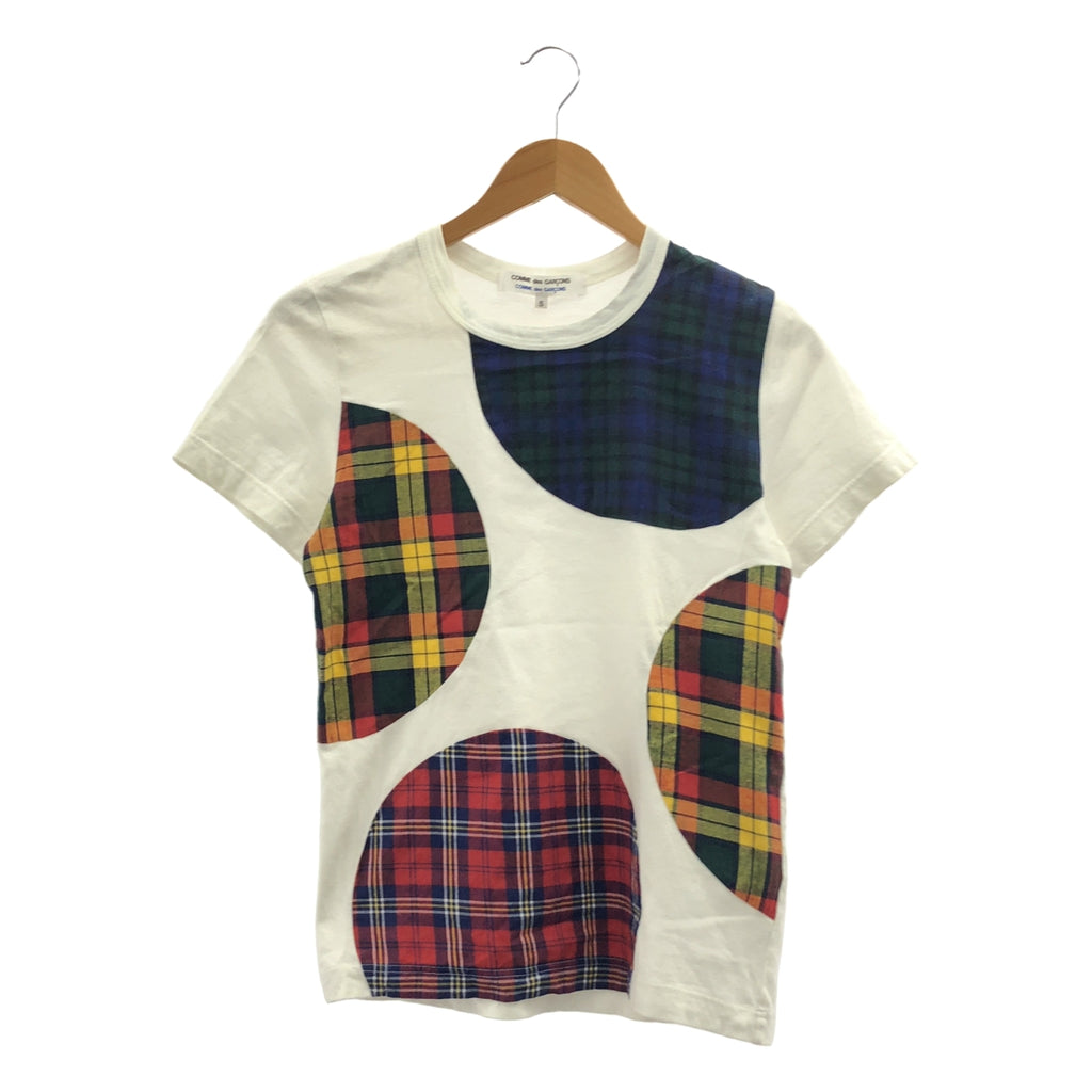 COMME des GARCONS COMME des GARCONS / コムコム | チェックパッチワーク クルーネックTシャツ | S | レディース