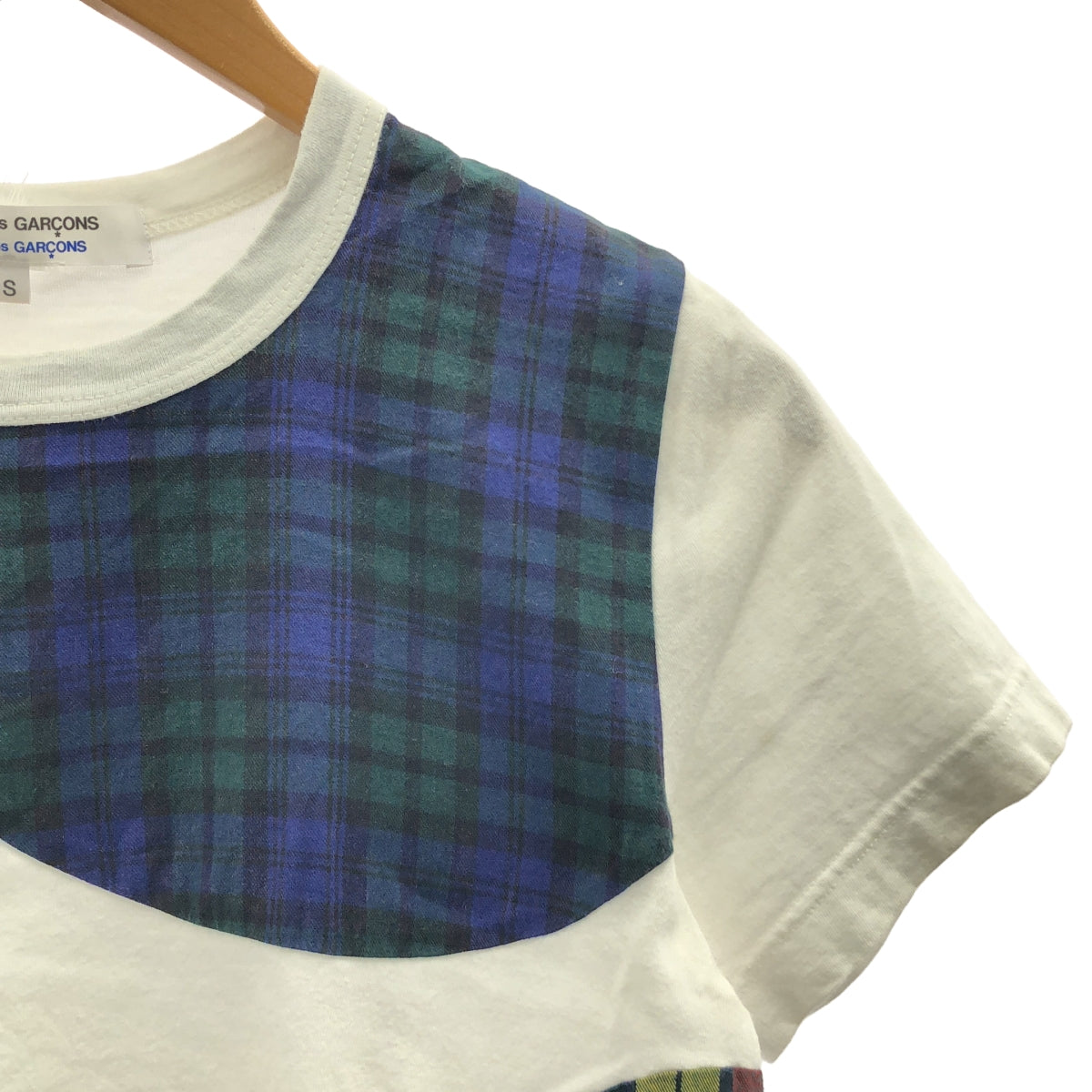 COMME des GARCONS COMME des GARCONS / コムコム | チェックパッチワーク クルーネックTシャツ | S | レディース