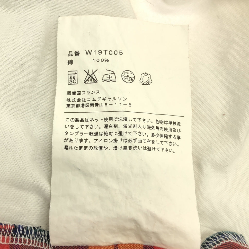 COMME des GARCONS COMME des GARCONS / コムコム | チェックパッチワーク クルーネックTシャツ | S | レディース