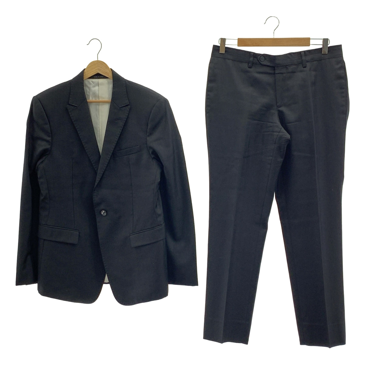 EMPORIO ARMANI / 엠포리오 아르마니 | 셋업 슈트 / SUPREME LINE 울 실크 헤링본 1B 테일러드 재킷 / 슬랙스 팬츠 | 48 | 맨즈
