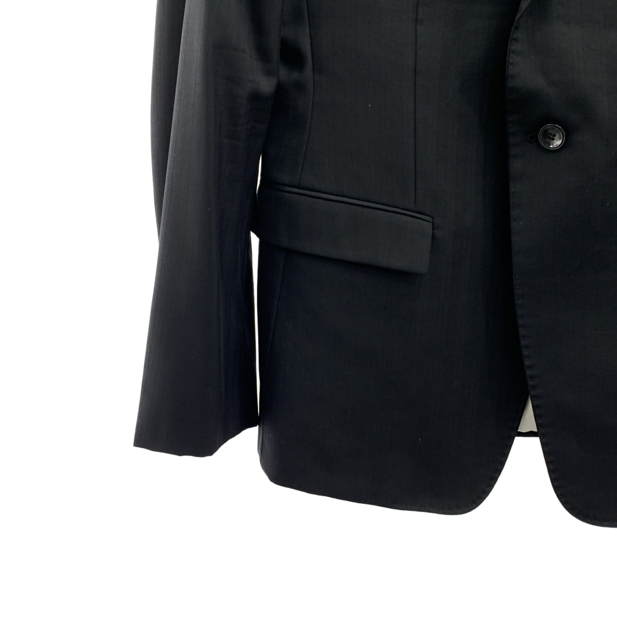 EMPORIO ARMANI / 엠포리오 아르마니 | 셋업 슈트 / SUPREME LINE 울 실크 헤링본 1B 테일러드 재킷 / 슬랙스 팬츠 | 48 | 맨즈