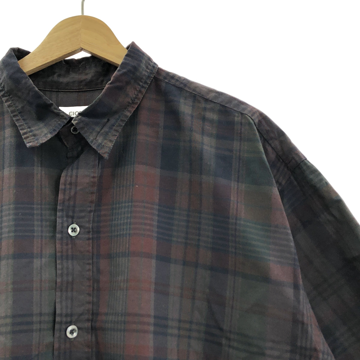 CIOTA | 常規領短袖襯衫 格紋短袖襯衫 | 7 碼 |