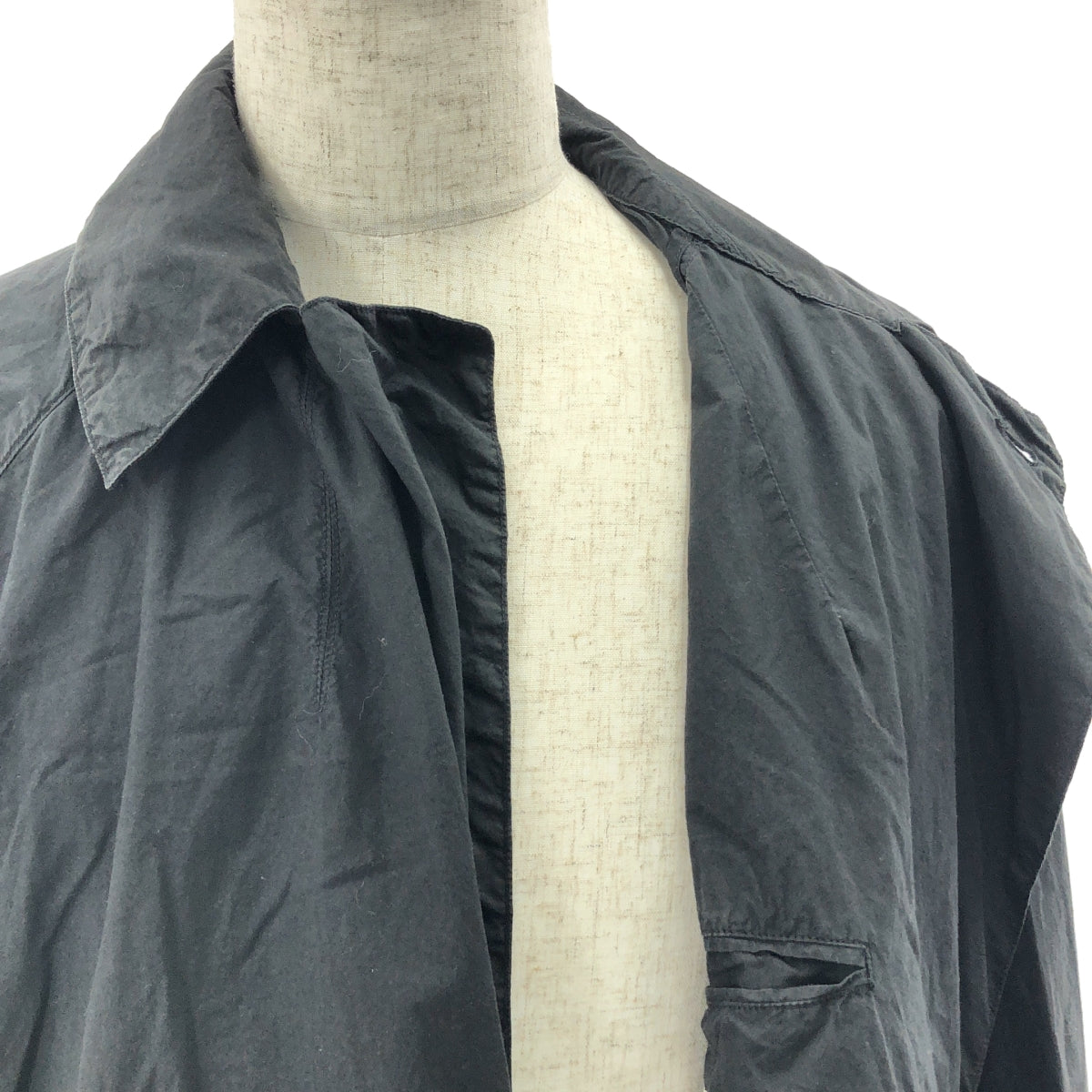 COMOLI | 棉質繫帶大衣 | 3 碼 | 黑色 | 男款