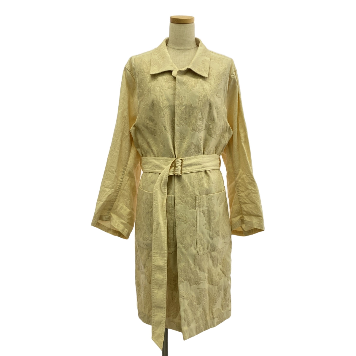 DRIES VAN NOTEN / ドリスヴァンノッテン | 2014SS | ボタニカル ゴブラン スリーブ切替 ボタンレス コート | 38 | ベージュ | レディース