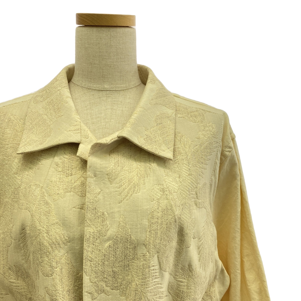 DRIES VAN NOTEN / ドリスヴァンノッテン | 2014SS | ボタニカル ゴブラン スリーブ切替 ボタンレス コート | 38 | ベージュ | レディース