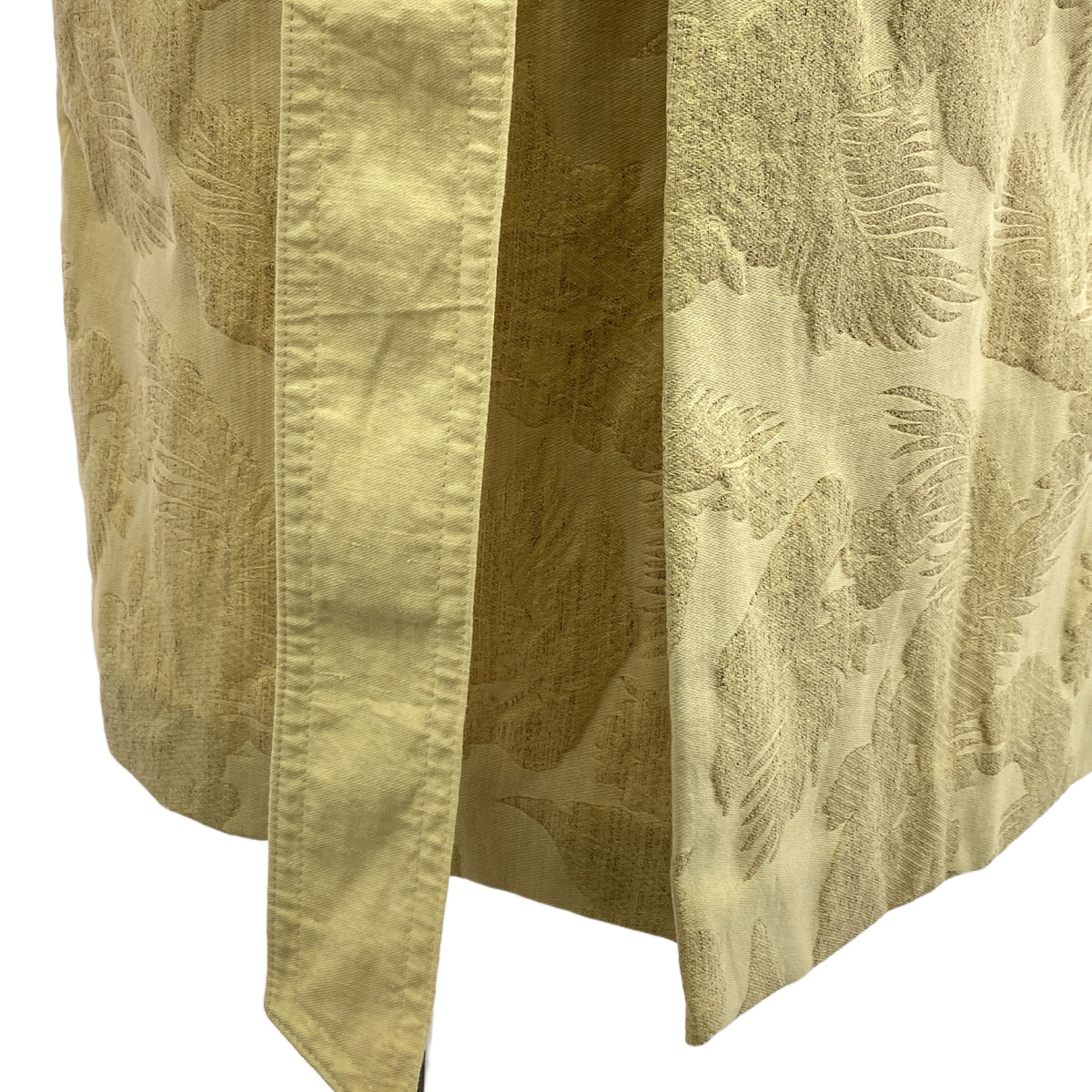 DRIES VAN NOTEN / ドリスヴァンノッテン | 2014SS | ボタニカル ゴブラン スリーブ切替 ボタンレス コート | 38 | ベージュ | レディース