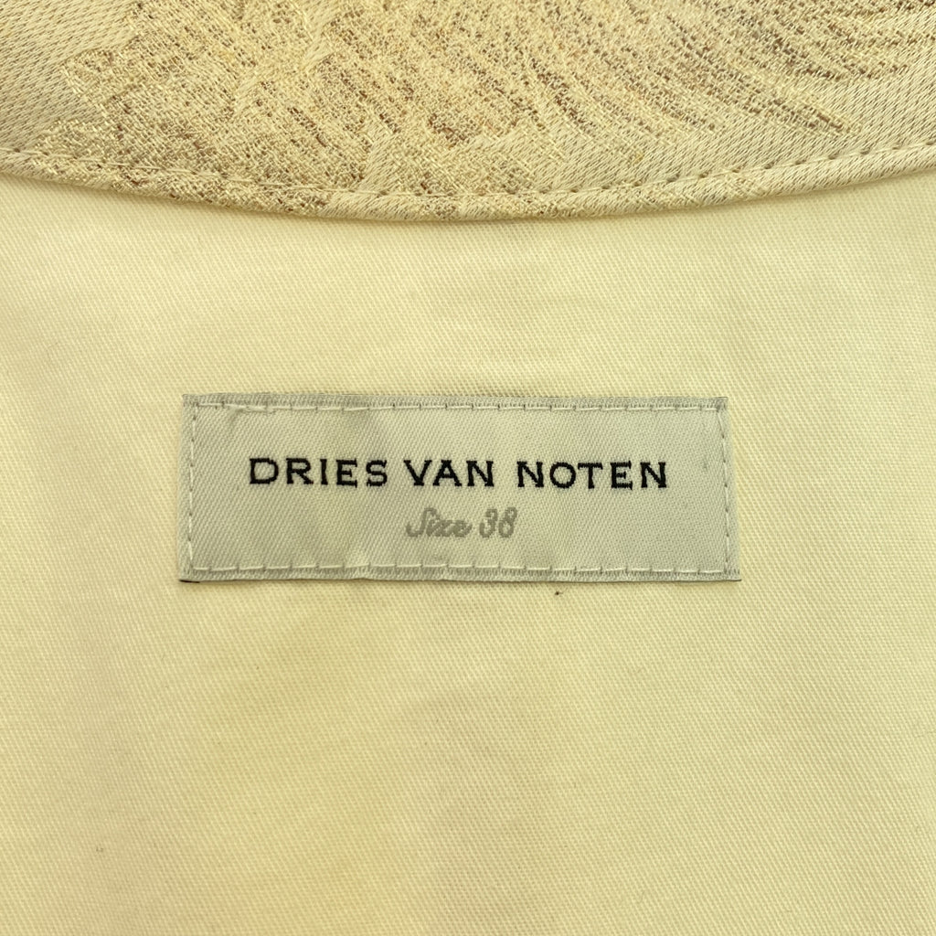 DRIES VAN NOTEN / 드리스 반 노텐 | 2014SS | 보타니컬 고블란 슬리브 전환 버튼리스 코트 | 38 | 베이지 | 여성