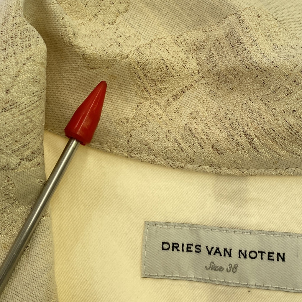 DRIES VAN NOTEN / 드리스 반 노텐 | 2014SS | 보타니컬 고블란 슬리브 전환 버튼리스 코트 | 38 | 베이지 | 여성