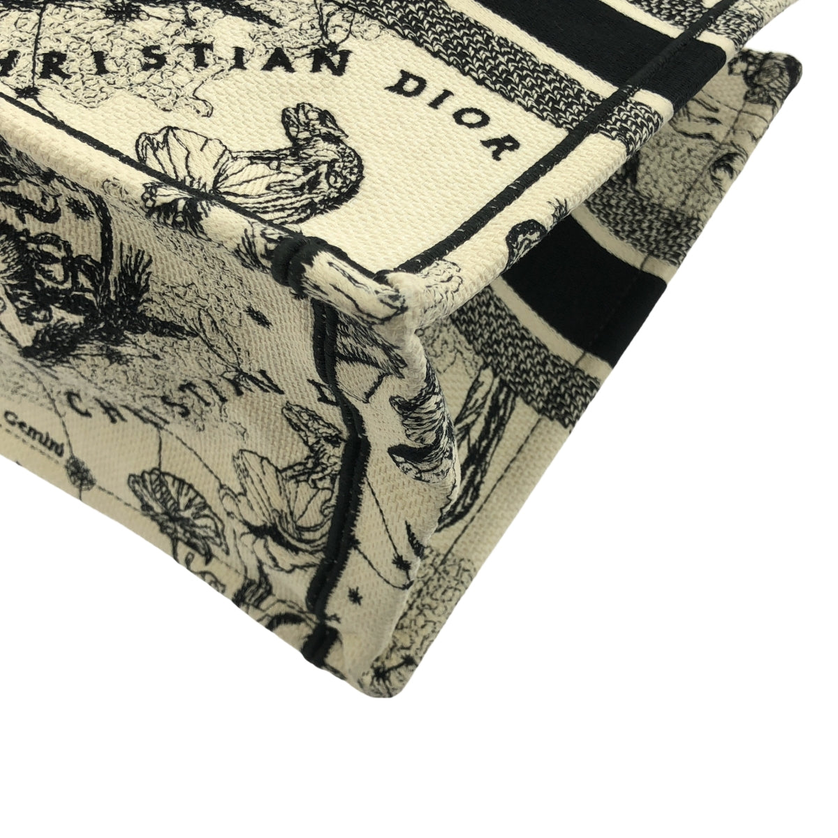 【美品】  Christian Dior / クリスチャンディオール | ディオール ゾディアック ブックトートバッグ ミディアム キャンバス | ホワイト | レディース