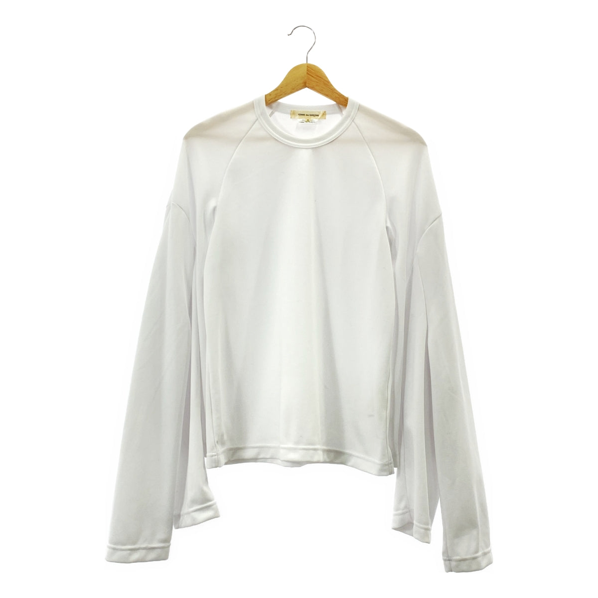【美品】  COMME des GARCONS / コムデギャルソン | 2025SS | ポリエステル 変形スリーブ カットソー | S | ホワイト | レディース