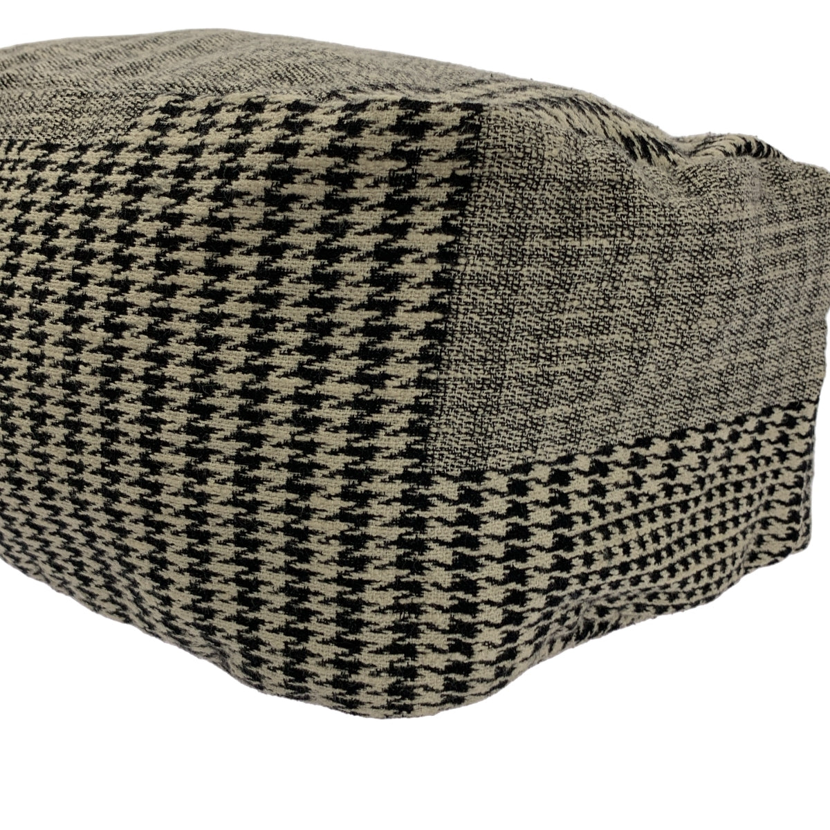 Y's / Y's Yohji Yamamoto | 棉質千鳥格紋與皮革拼接肩背包 |