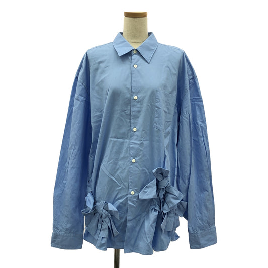 [Good Condition] COMME des GARCONS COMME des GARCONS / Comme Comme | 2024SS | Cotton Ribbon Over-Long Shirt | XS | Saxe Blue | Women's