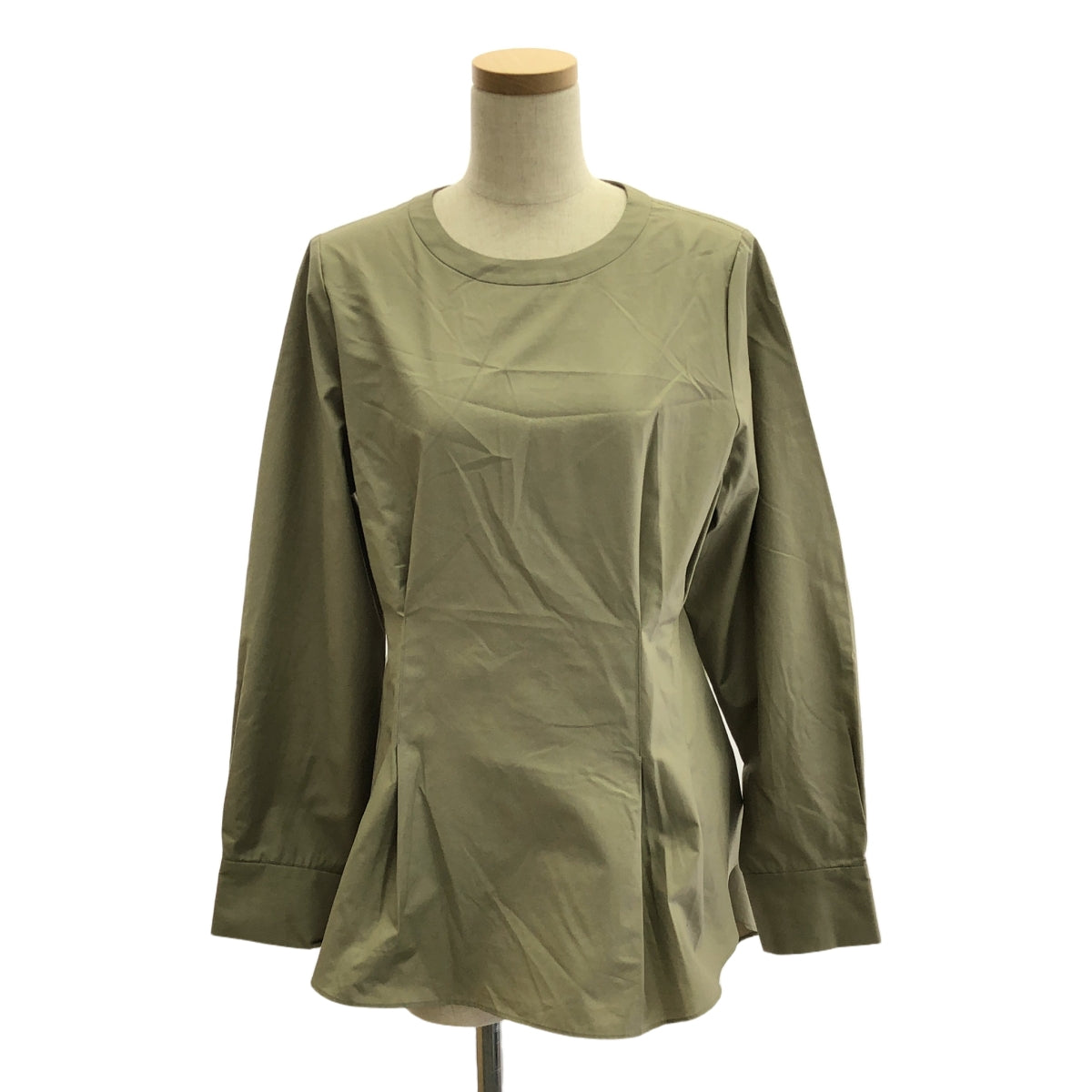 AEWEN MATOPH / 이웬마토프 | 백플레어 크루넥 블라우스 | F | 올리브 | 여성