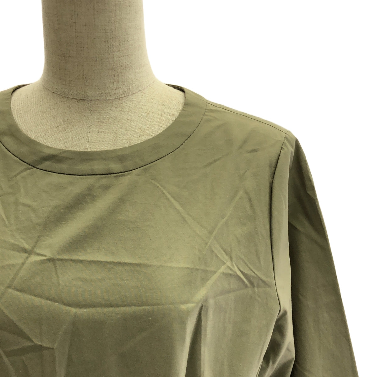 AEWEN MATOPH / 이웬마토프 | 백플레어 크루넥 블라우스 | F | 올리브 | 여성