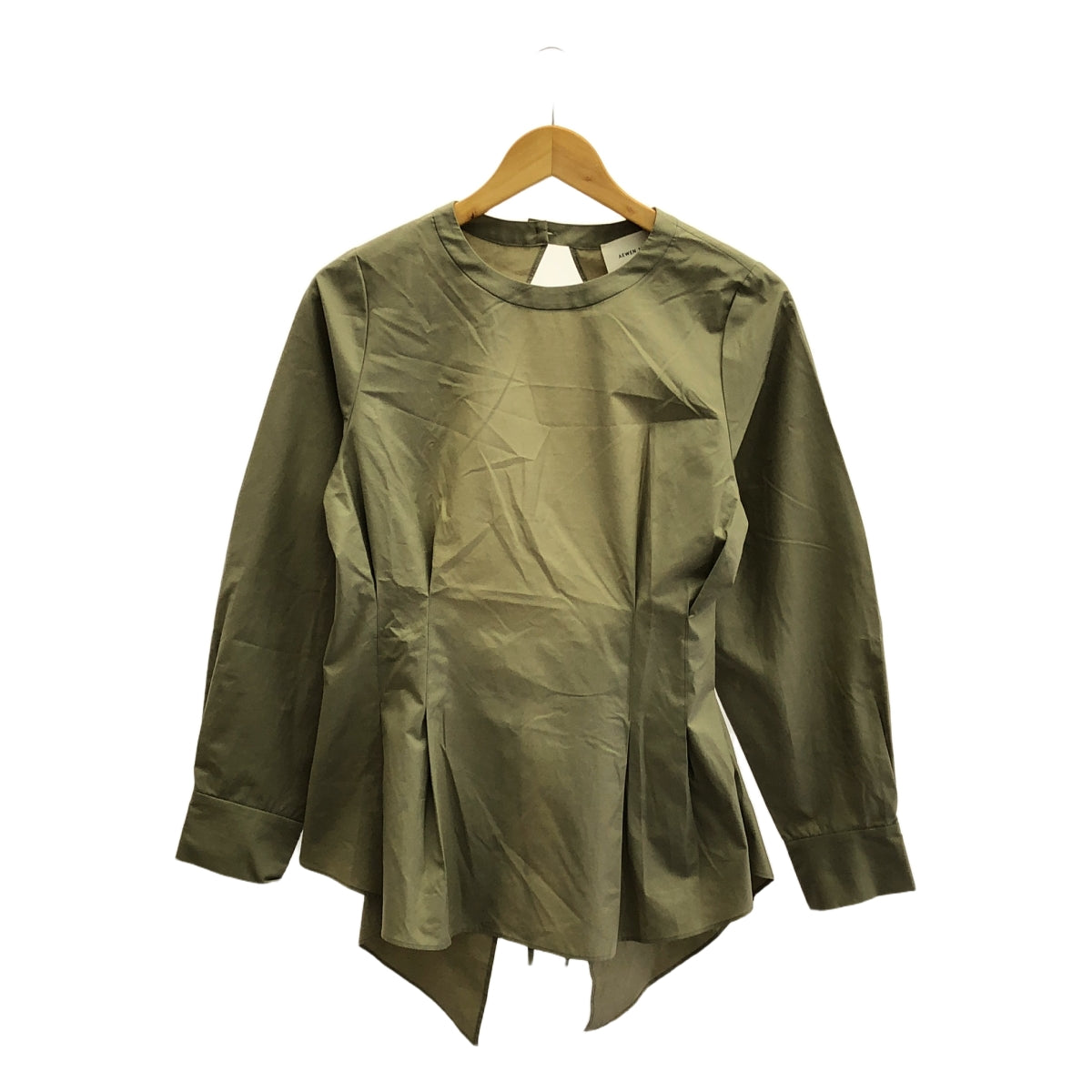 AEWEN MATOPH / 이웬마토프 | 백플레어 크루넥 블라우스 | F | 올리브 | 여성