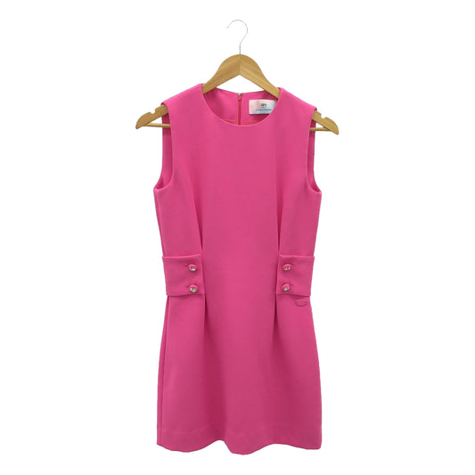 [Beautiful Condition] Chiara Ferragni | Waist Belt, Jewel Button, Sleeveless Mini Dress | Size 40 | Pink | Women's