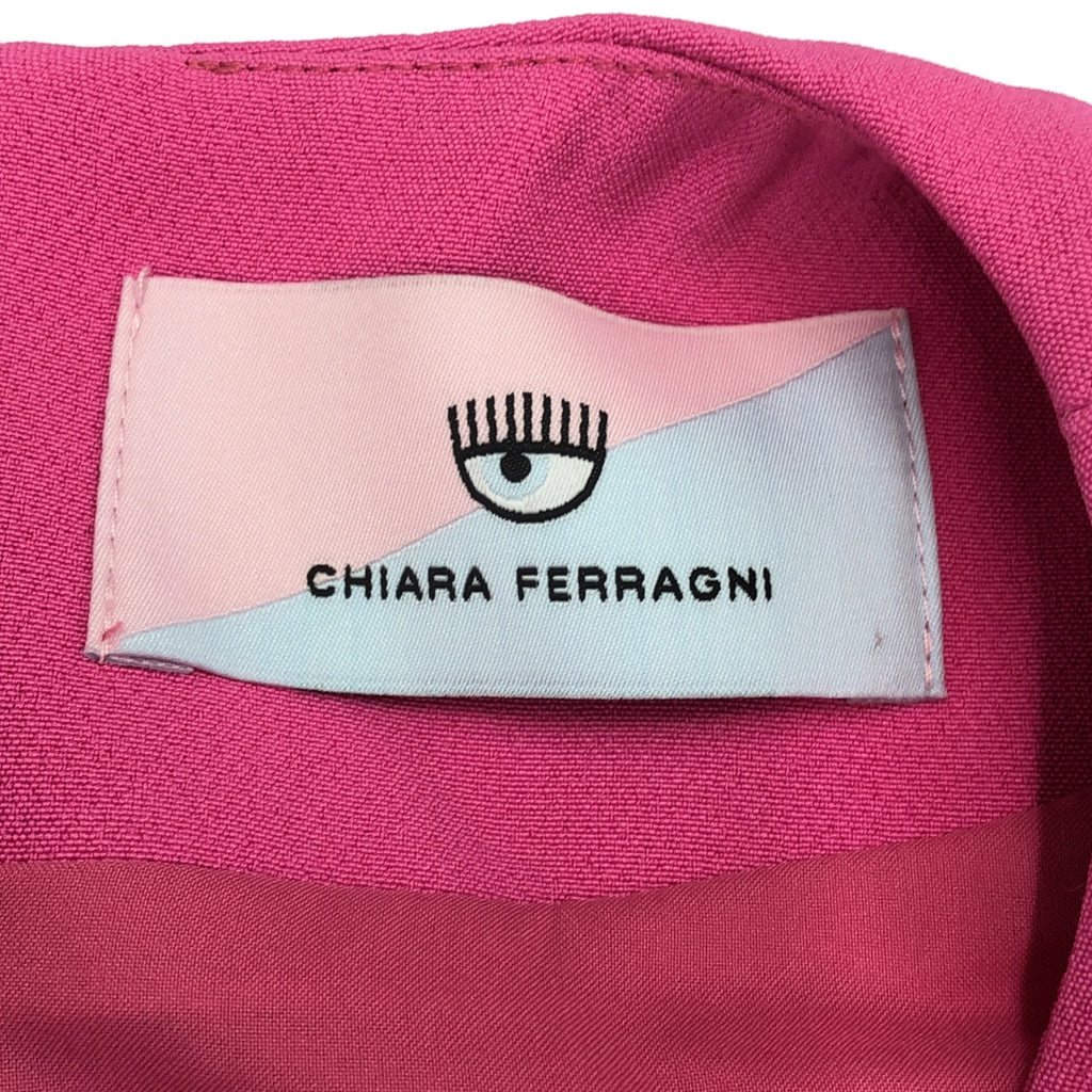 [美麗狀態] Chiara Ferragni |腰帶，寶石扣，無袖迷你連身裙 |尺寸 40 |粉紅色 |女性的