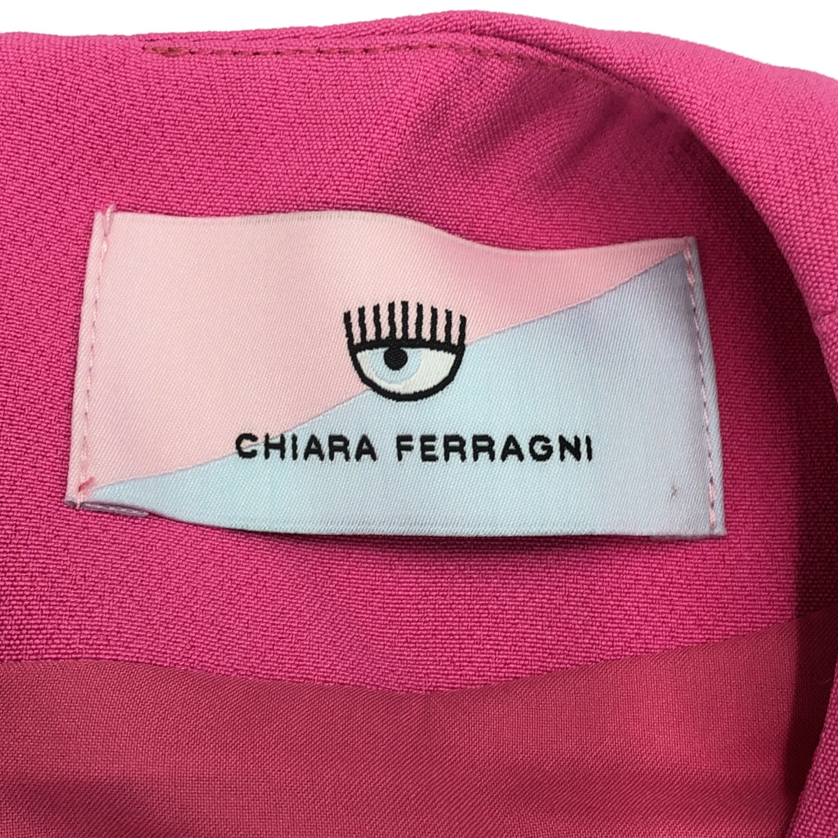 【미품】 Chiara Ferragni / 키아라 페라니 | 웨스트 벨트 비쥬 버튼 민소매 미니 드레스 원피스 | 40 | 핑크 | 여성