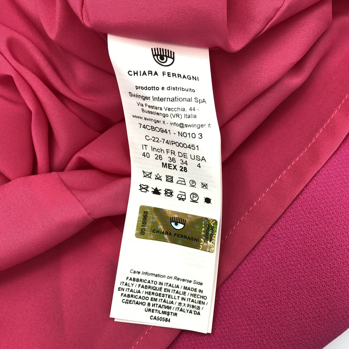 [美麗狀態] Chiara Ferragni |腰帶，寶石扣，無袖迷你連身裙 |尺寸 40 |粉紅色 |女性的