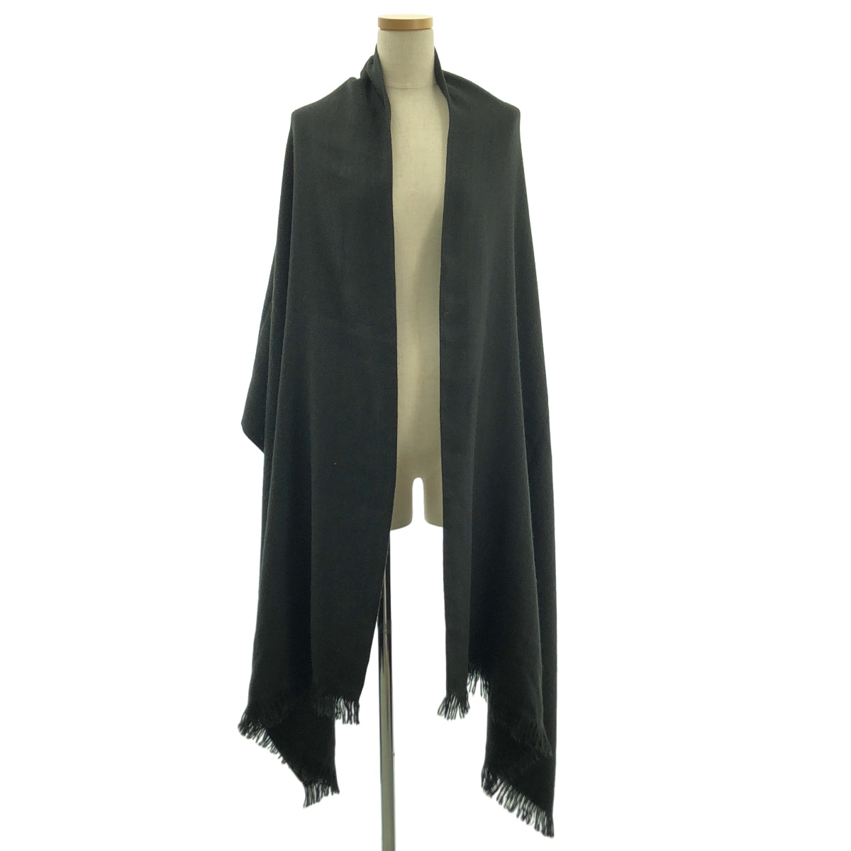 HERMES / エルメス | ジャガード ロゴ フリンジ 大判 ストール マフラー / ユニセックス |