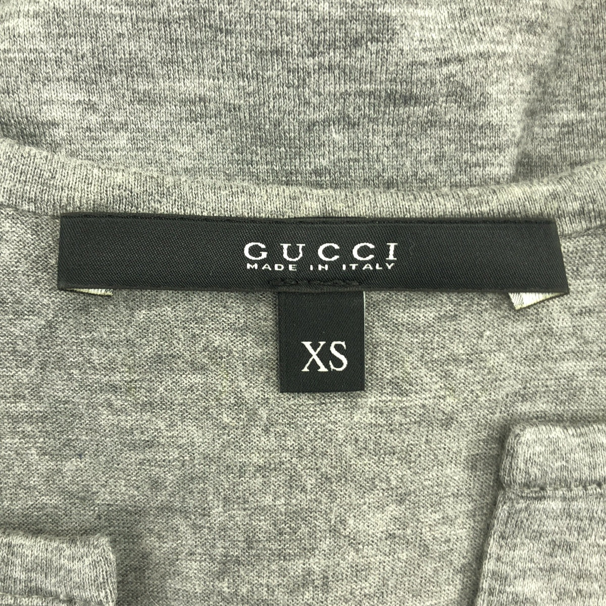 GUCCI | 背面標誌鎖眼領褶袖 T 卹 | XS | 女款