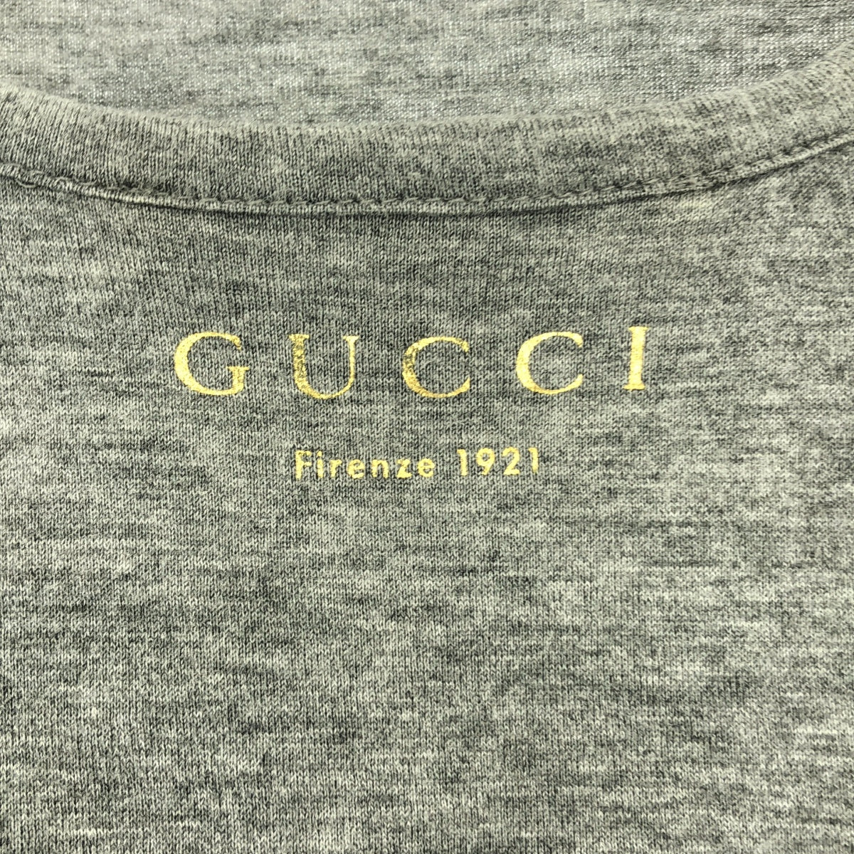 GUCCI | 背面標誌鎖眼領褶袖 T 卹 | XS | 女款