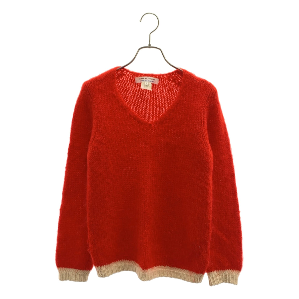 COMME des GARCONS COMME des GARCONS / コムコム | モヘヤ  ウール バイカラー Vネックニット | S | レディース