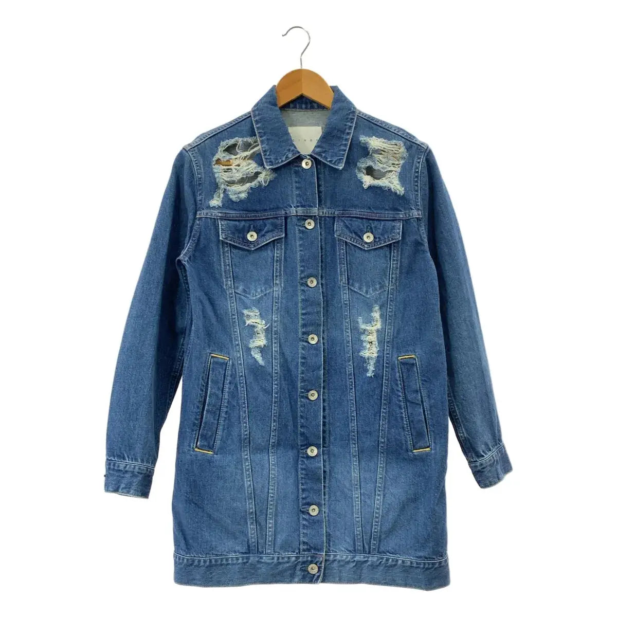 CINOH / チノ | ダメージ加工 デニム ジャケット | インディゴ | レディース