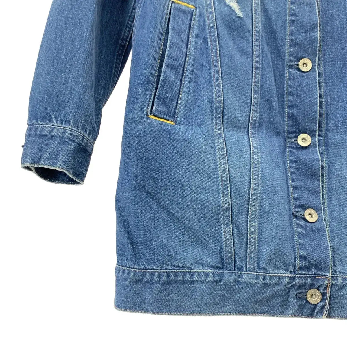 CINOH / チノ | ダメージ加工 デニム ジャケット | インディゴ | レディース
