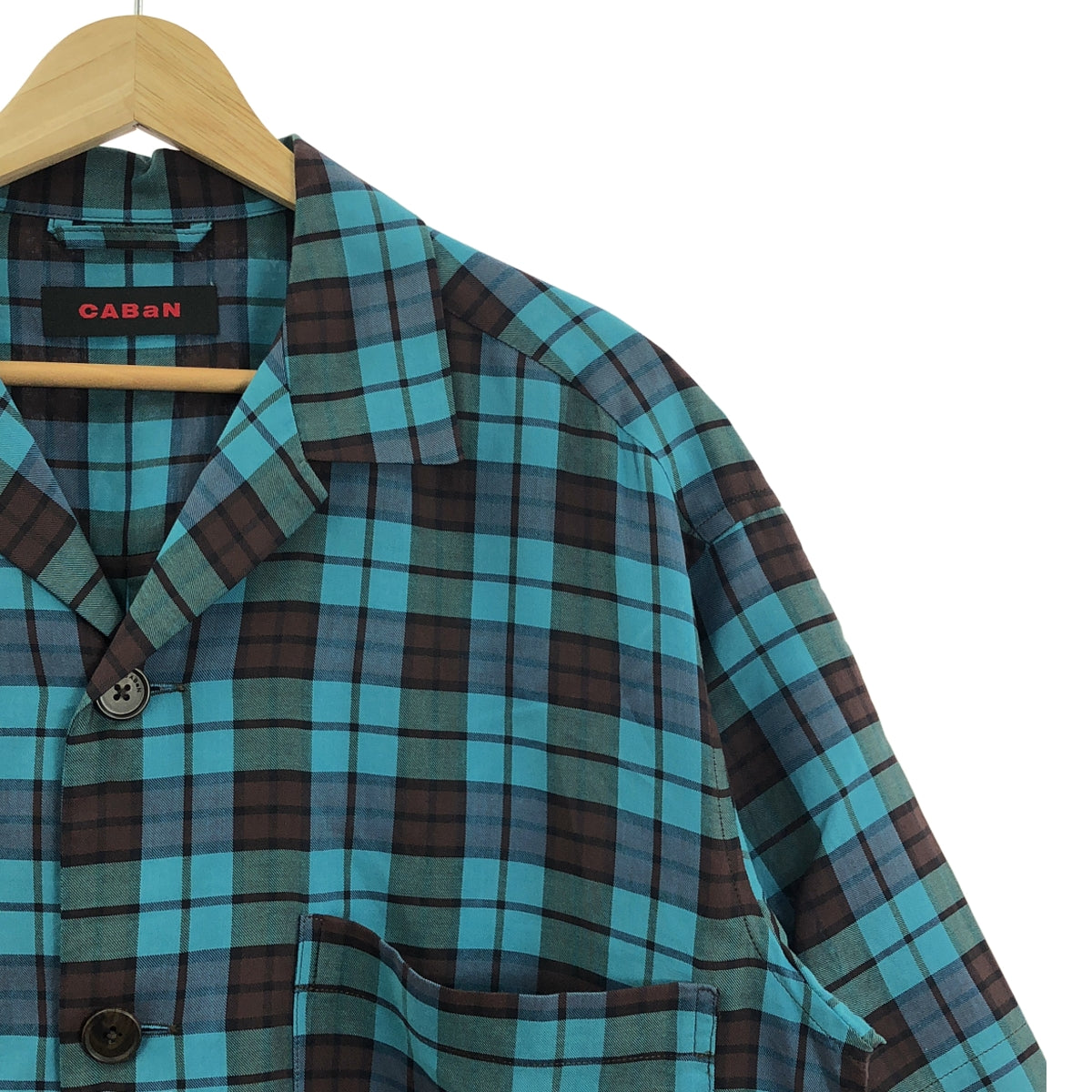 CABaN | 棉質萊賽爾格紋開領襯衫 | 小尺寸 | 多色 | 男款