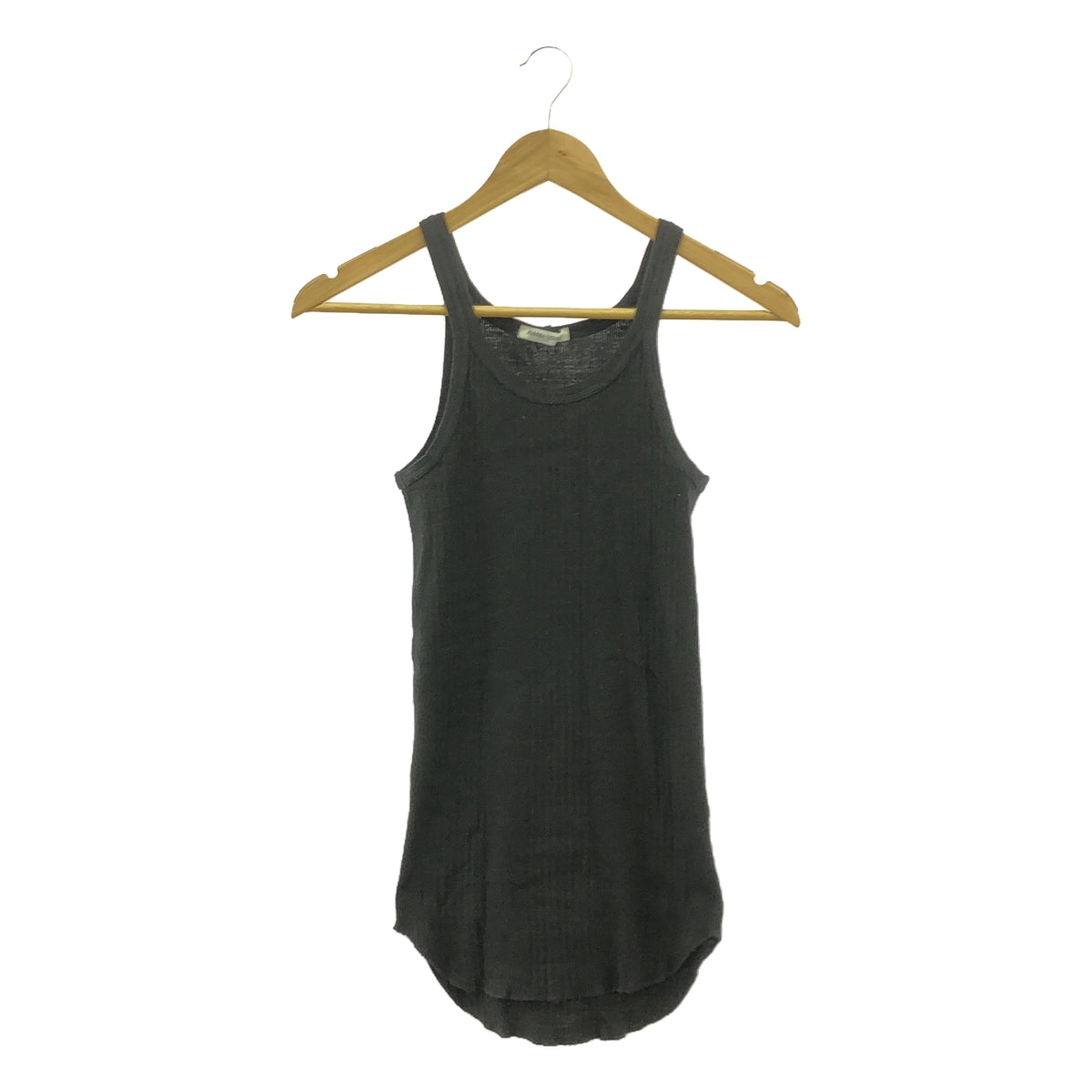 FUMIKA UCHIDA | Cotton ribbed tank top | M | Charcoal gray | Women's