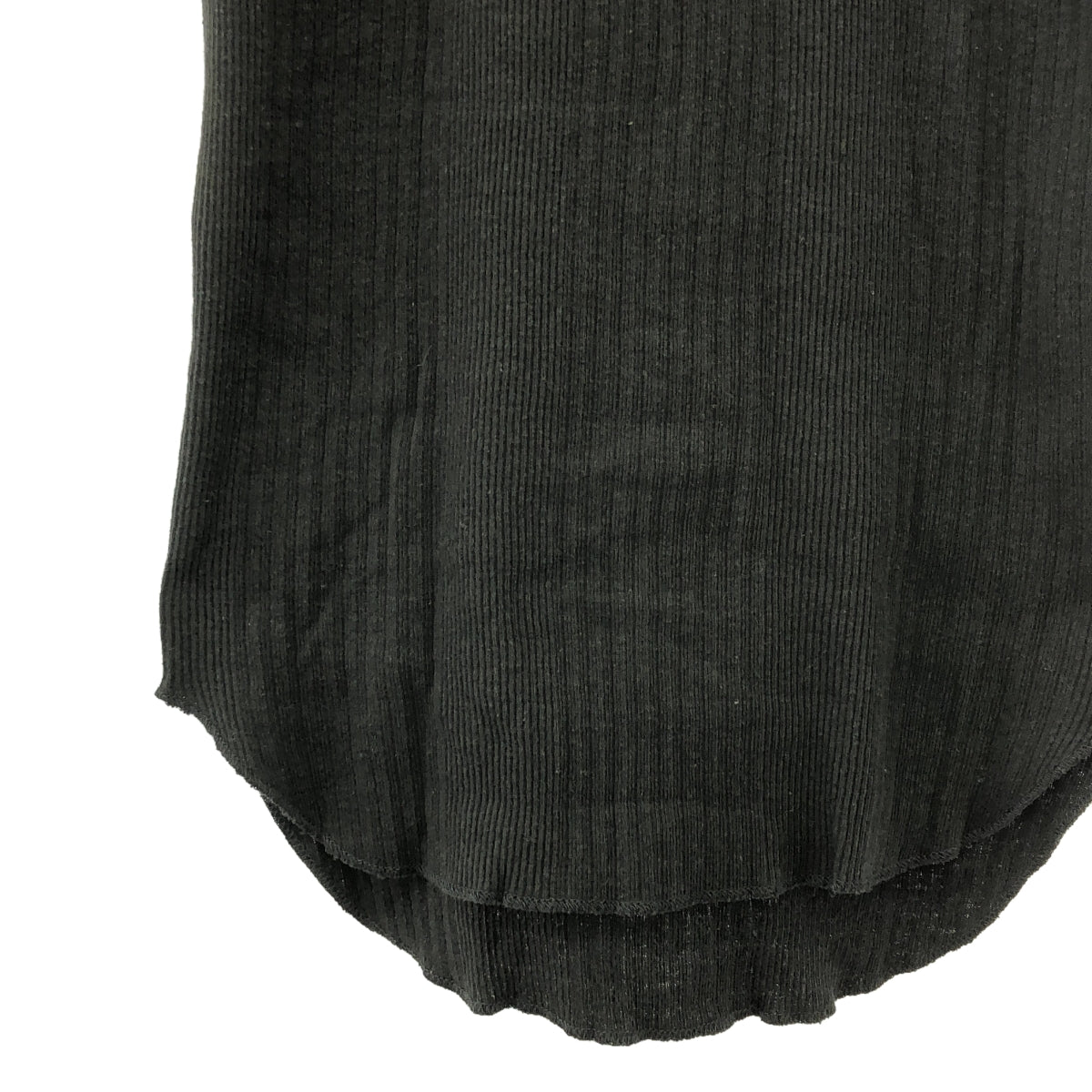 FUMIKA UCHIDA | Cotton ribbed tank top | M | Charcoal gray | Women's