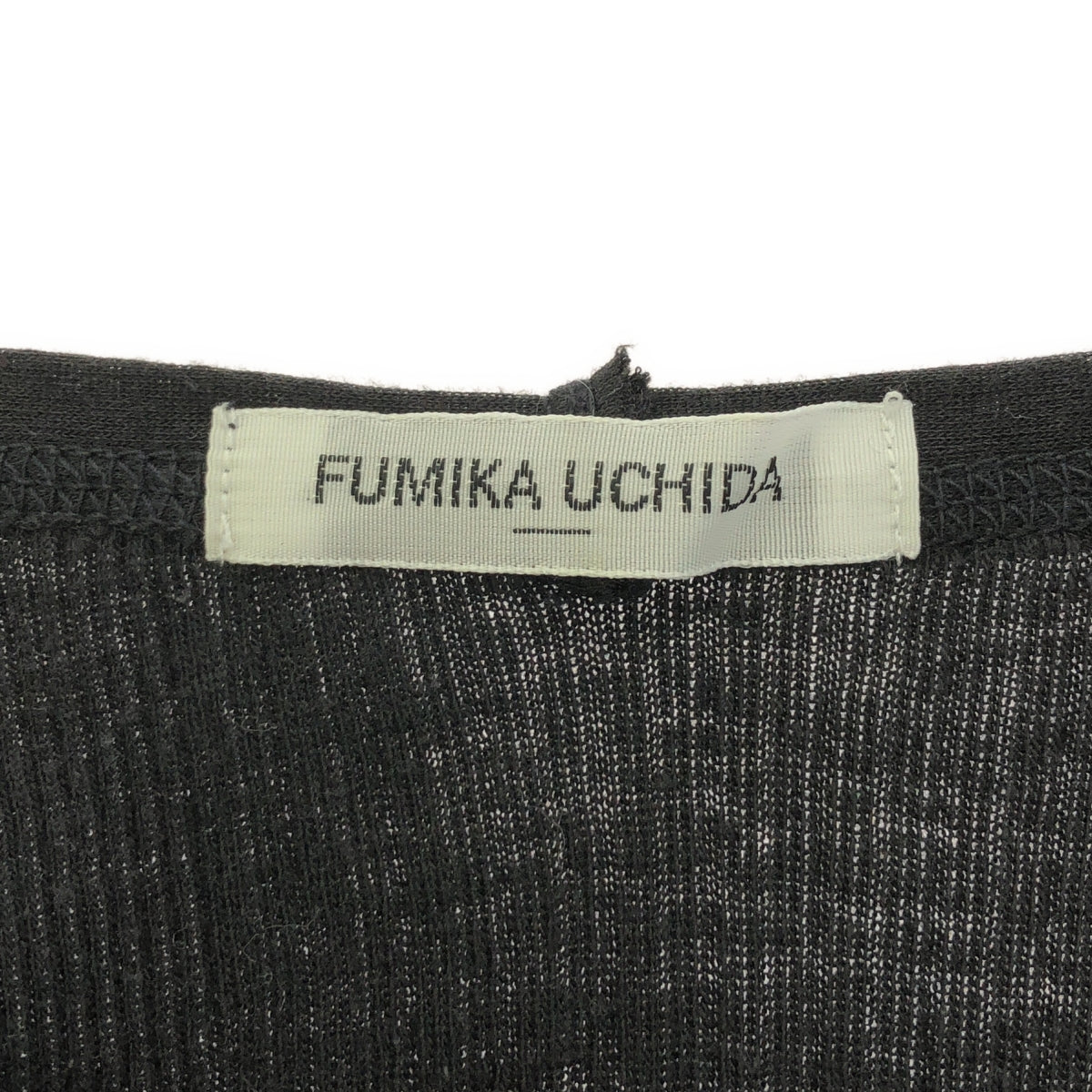 FUMIKA UCHIDA | Cotton ribbed tank top | M | Charcoal gray | Women's