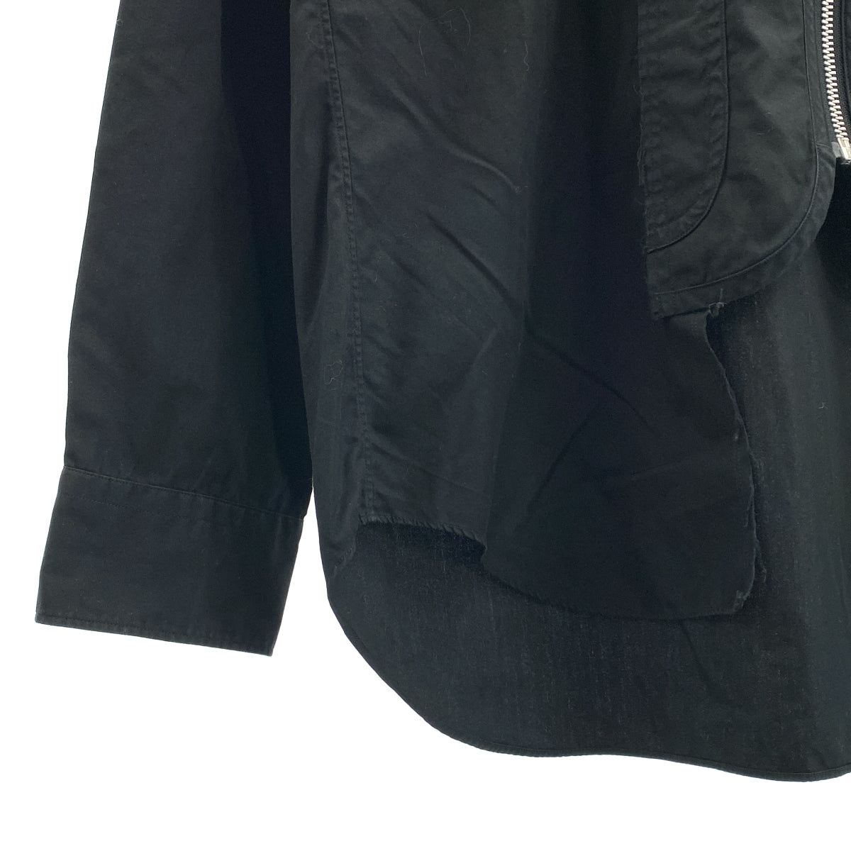 COMME des GARÇONS HOMME PLUS | 2017 秋冬 |棉質 V 領拉鍊襯衫 | SHOPBOP尺寸 M |黑色|男士