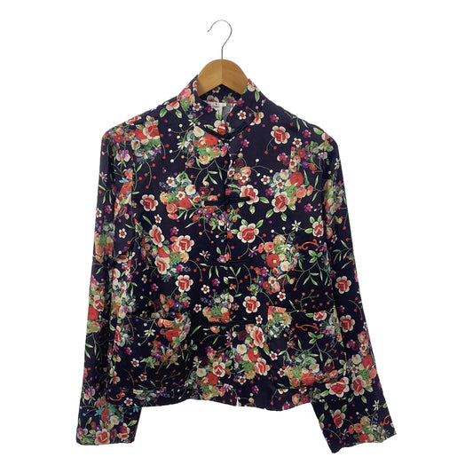 [Good Condition] COMME des GARCONS COMME des GARCONS / Comme des | 2021SS | Silk Floral Chinese Shirt | S | Black | Women's