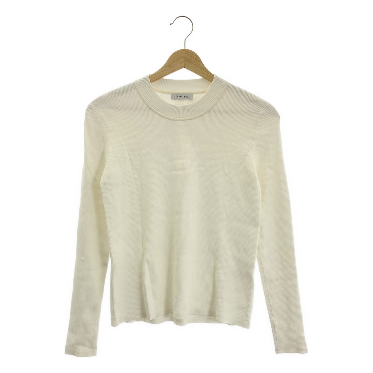 ADORE / アドーア | リブニット プルオーバー トップス | 38 | ホワイト | レディース