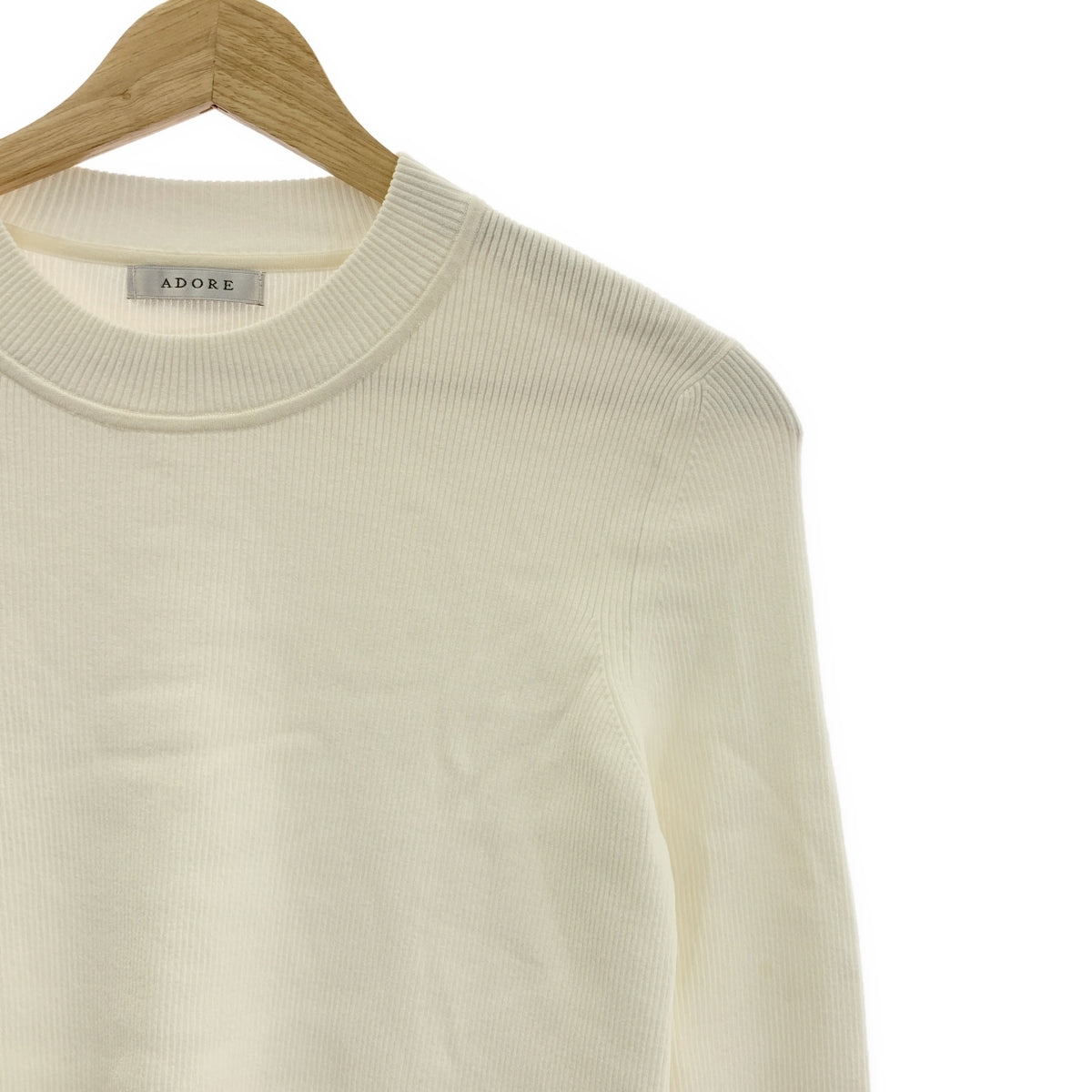 ADORE / アドーア | リブニット プルオーバー トップス | 38 | ホワイト | レディース