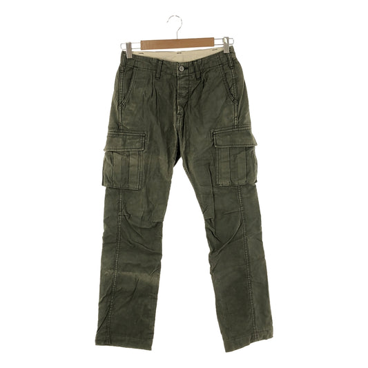 MOMOTARO JEANS | Sulfurized Back Satin Cargo Pants | Size 28 | Khaki | Men's