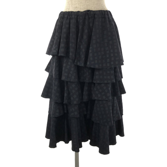 COMME des GARCONS COMME des GARCONS / Comme des | 2010AW | Wool check print frill tiered easy skirt | XS | Navy | Women's