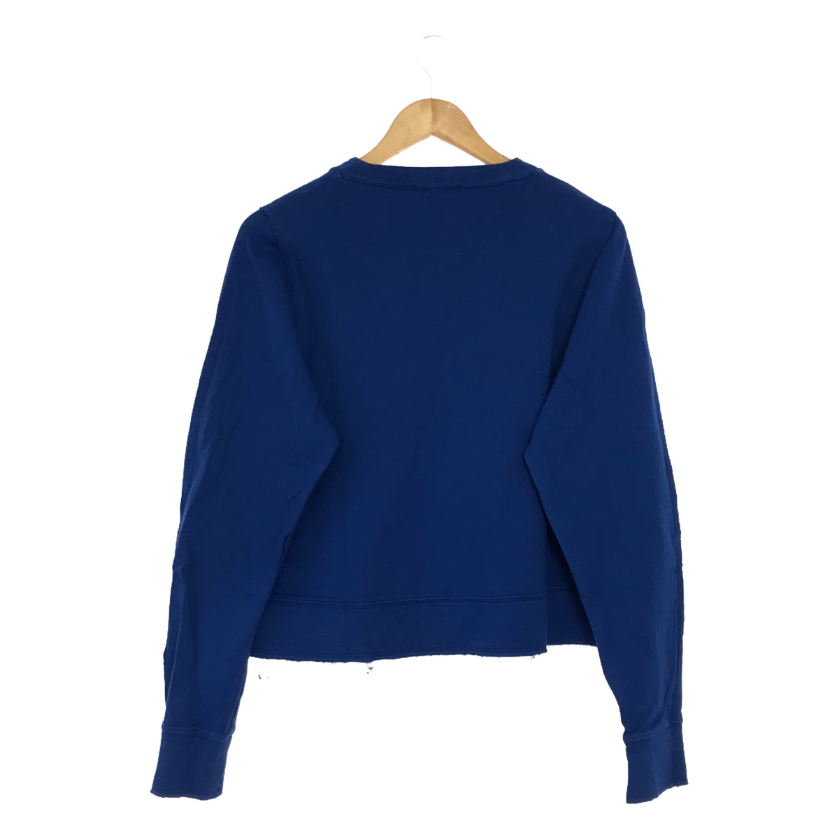 Acne Studios | GALATEA Inside-Out Cut-Off Cropped Long Sleeve T-Shirt | XS | Blue | Women's