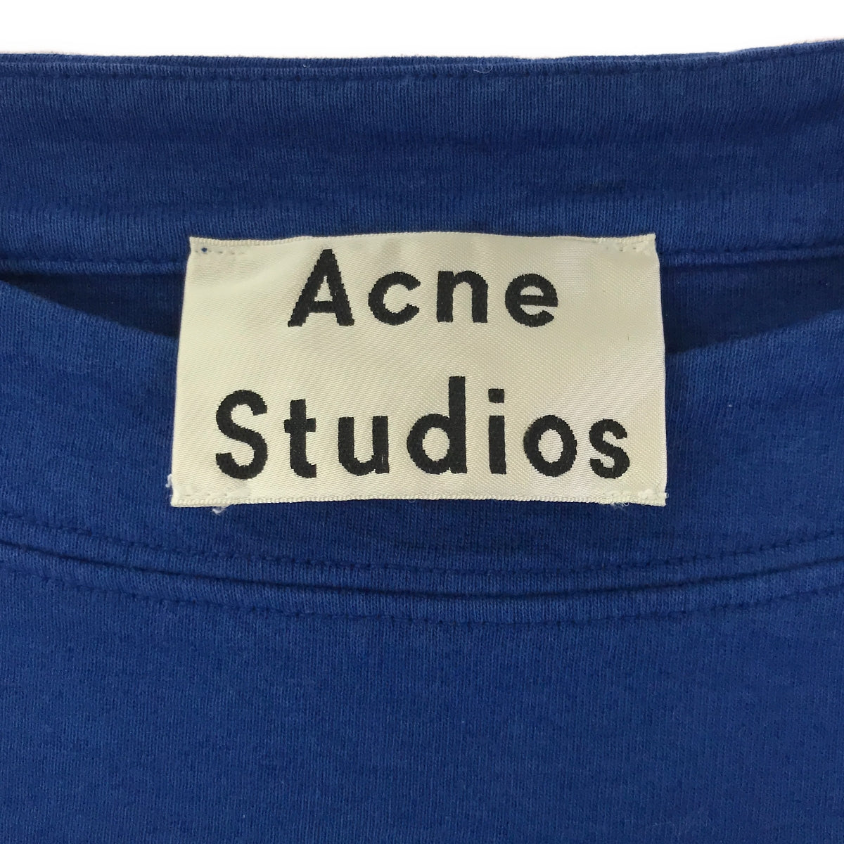 Acne Studios | GALATEA Inside-Out Cut-Off Cropped Long Sleeve T-Shirt | XS | Blue | Women's