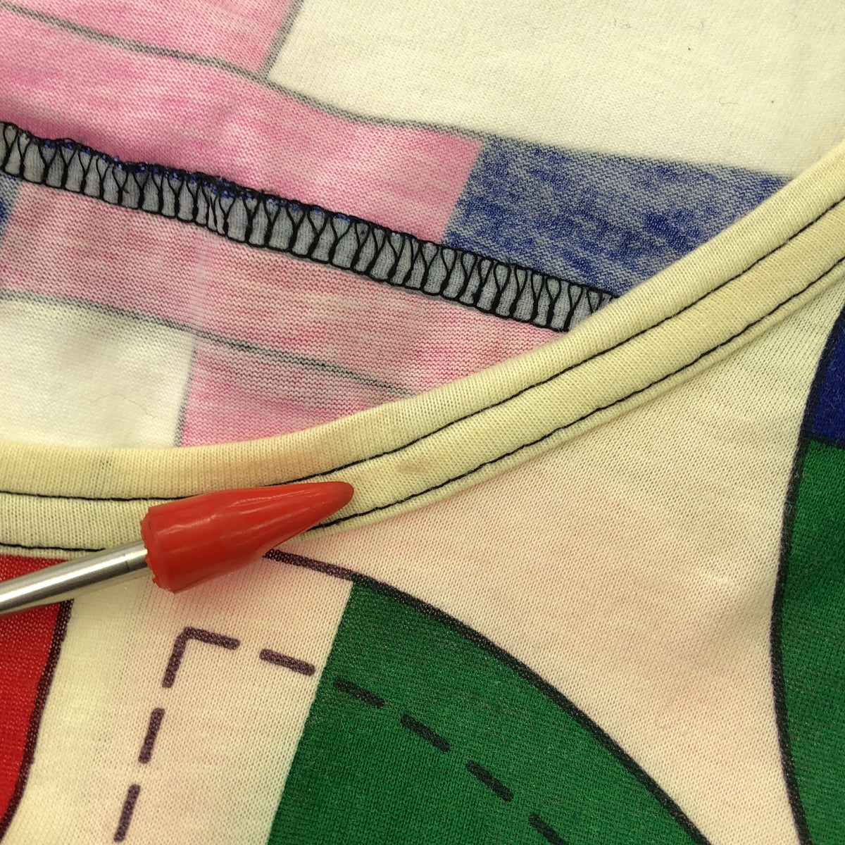 JUNYA WATANABE COMME des GARCONS / 준야와타나베 | 2015SS | 변형 입체 프린트 오버 T 셔츠 컷소우 | M | 멀티 컬러 | 여성